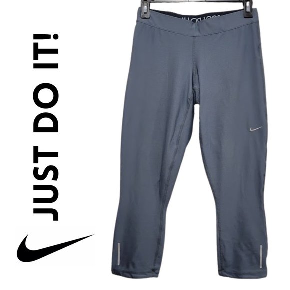 Nike Pants - Nike - Dri-Fit Grey Athletic Leggings w/ Elastic Waistband & Drawstring, Medium